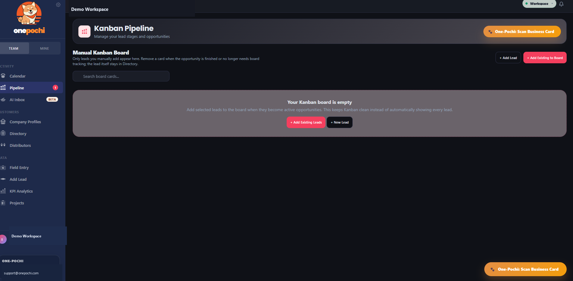 One-Pochi Kanban pipeline screenshot.